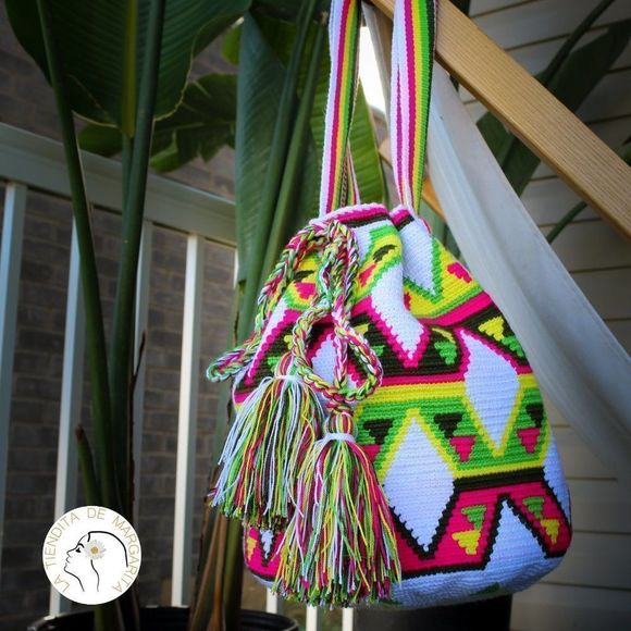 Original wayuu bag crossbody mochila handmade colombian - Picture 3 of 4